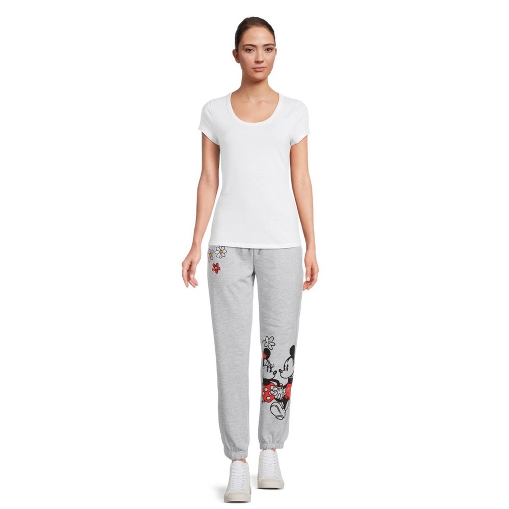 NWT! Disney Mickey Mouse Woman’s Light Heather Gray Sweatpants w/Pockets Size XL